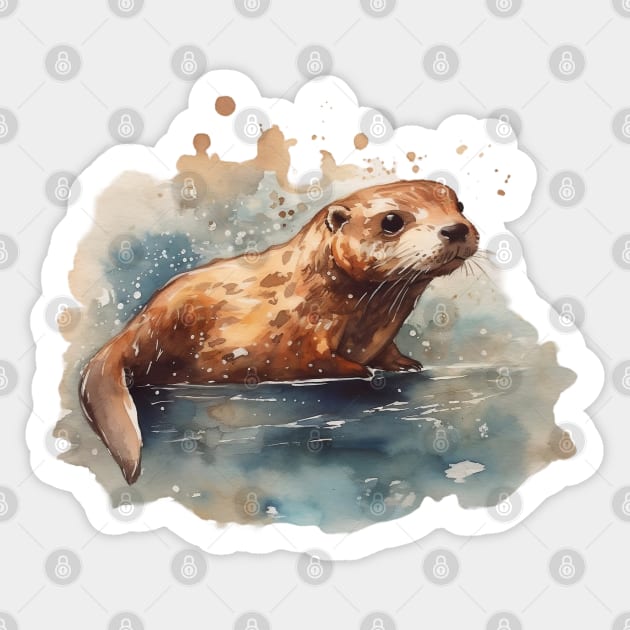 Wondering Otter Sticker by Young Inexperienced 